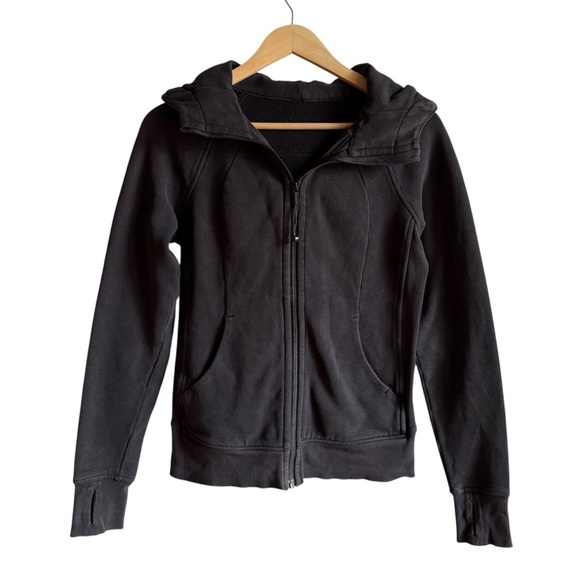 Lululemon Scuba Hoodie Light Cotton Fleece Black Size 4 - Picture 2 of 13